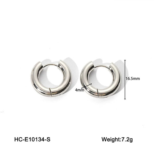 Wholesale Women's Geometric Hoop Stainless Steel Electroplated Earrings