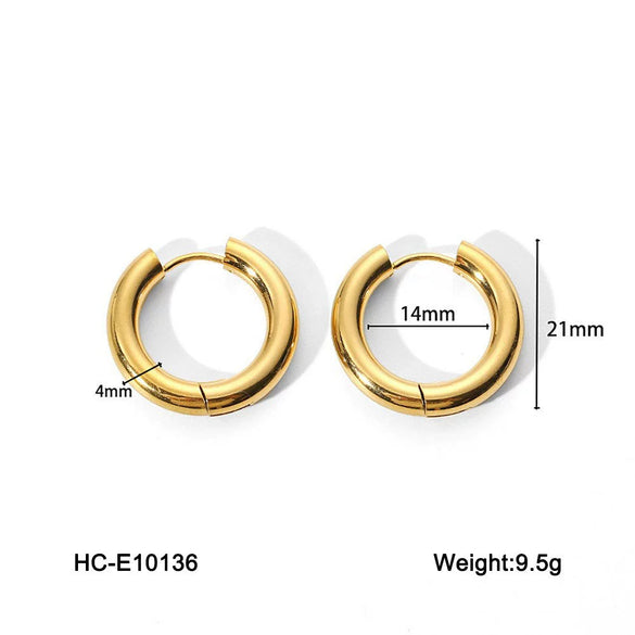 Wholesale Women's Geometric Hoop Stainless Steel Electroplated Earrings