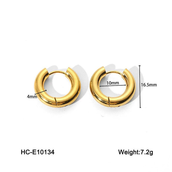 Wholesale Women's Geometric Hoop Stainless Steel Electroplated Earrings