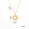 Wholesale Women's Geometric Horseshoeshaped Goldplated Copper Necklace With Zircon Inlay And Oshaped Chain Light Luxury Design