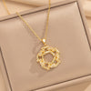 Wholesale Women's Geometric Horseshoeshaped Goldplated Copper Necklace With Zircon Inlay And Oshaped Chain Light Luxury Design