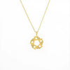Wholesale Women's Geometric Horseshoeshaped Goldplated Copper Necklace With Zircon Inlay And Oshaped Chain Light Luxury Design
