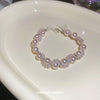 Wholesale Women's Geometric Imitation Pearl And Diamondencrusted Wrapped Bracelet Highend Style