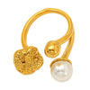 Wholesale Women's Geometric Imitation Pearl Inlaid Ring