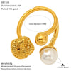 Wholesale Women's Geometric Imitation Pearl Inlaid Ring