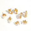 Wholesale Women's Geometric Imitation Pearl Stainless Steel Stud Earrings With Vacuum Real Gold Plating