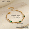Wholesale Women's Geometric Inlaid Color Zircon 18K Stainless Steel Electroplated Bracelet Light Luxury Highend Jewelry