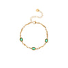 Wholesale Women's Geometric Inlaid Color Zircon 18K Stainless Steel Electroplated Bracelet Light Luxury Highend Jewelry