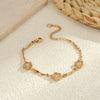 Wholesale Women's Geometric Inlaid Color Zircon 18K Stainless Steel Electroplated Bracelet Light Luxury Highend Jewelry