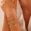 Wholesale Women's Geometric Inlaid Color Zircon 18K Stainless Steel Electroplated Bracelet Light Luxury Highend Jewelry