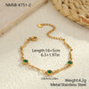 Wholesale Women's Geometric Inlaid Color Zircon 18K Stainless Steel Electroplated Bracelet Light Luxury Highend Jewelry