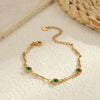 Wholesale Women's Geometric Inlaid Color Zircon 18K Stainless Steel Electroplated Bracelet Light Luxury Highend Jewelry