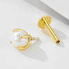 Wholesale Women's Geometric Inlaid Pearl 925 Sterling Silver Earrings
