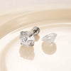 Wholesale Women's Geometric Inlaid Zircon Round Titanium Steel Ear Nails