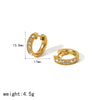 Wholesale Women's Geometric Inlaid Zircon Titanium Steel Earrings