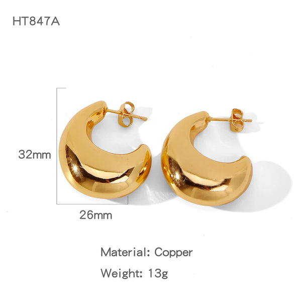 Wholesale Women's Geometric Irregular Copper Electroplated Fashion Commuter Earrings