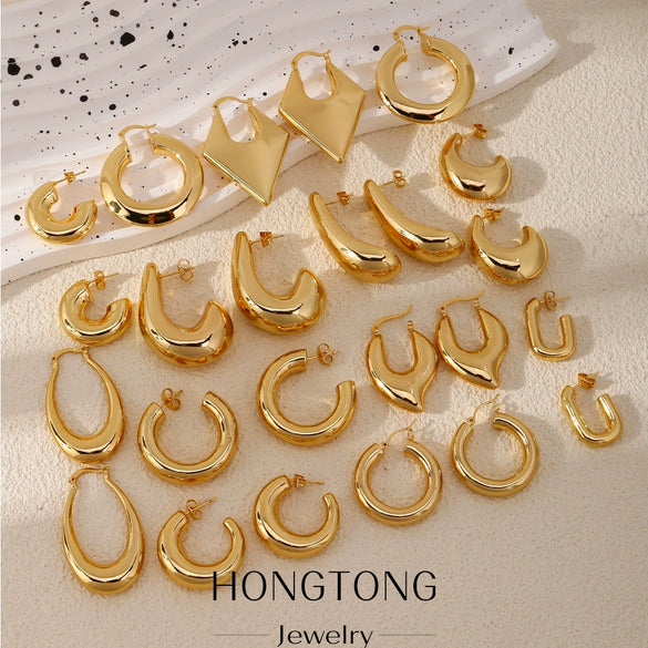 Wholesale Women's Geometric Irregular Copper Electroplated Fashion Commuter Earrings