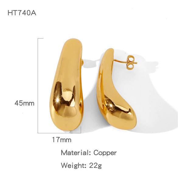 Wholesale Women's Geometric Irregular Copper Electroplated Fashion Commuter Earrings