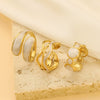 Wholesale Women's Geometric Irregular Liquid Opening Stainless Steel Ring With Electroplating Design