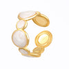 Wholesale Women's Geometric Irregular Liquid Opening Stainless Steel Ring With Electroplating Design