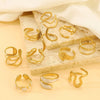 Wholesale Women's Geometric Irregular Liquid Opening Stainless Steel Ring With Electroplating Design