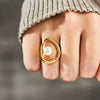 Wholesale Women's Geometric Irregular Shape Ring Made Of 925 Sterling Silver With Electroplating