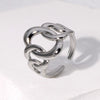 Wholesale Women's Geometric Irregular Titanium Steel Ring With Electroplating Treatment Non Fading And Niche Style
