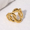 Wholesale Women's Geometric Irregular Titanium Steel Ring With Electroplating Treatment Non Fading And Niche Style