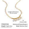 Wholesale Women's Geometric Jazz Style Minimalist Natural Freshwater Pearl Necklace With 18K Real Gold Plated Stainless Steel Paper Clip Chain