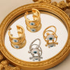 Wholesale Women's Geometric Jewelry Set With Eye Design In Titanium Steel Electroplated