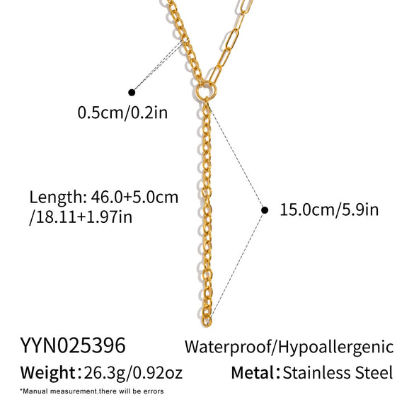 Wholesale Women's Geometric 18K Real Gold Plated Regular Chain Necklace With Pvd Furnace Vacuum Real Gold Plating