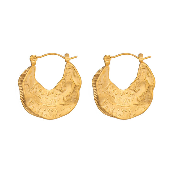 Wholesale Women's Geometric Leaf Ear Cuffs And Earrings Stainless Steel Electroplated