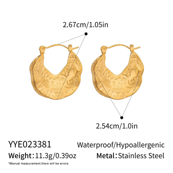 Wholesale Women's Geometric Leaf Ear Cuffs And Earrings Stainless Steel Electroplated