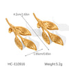 Wholesale Women's Geometric Leaf Fanshaped Stainless Steel Electroplated Earrings In Ins Style