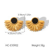 Wholesale Women's Geometric Leaf Fanshaped Stainless Steel Electroplated Earrings In Ins Style