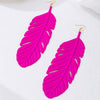 Wholesale Women's Geometric Leaf Texture Alloy Electroplated Earrings