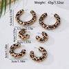 Wholesale Women's Geometric Leopard Print Cshaped Alloy Electroplated Hoop Earrings
