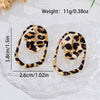 Wholesale Women's Geometric Leopard Print Flower Shape Alloy Stainless Steel Electroplated Earrings Accessories