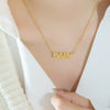 Wholesale Women's Geometric Letter Number Text Titanium Steel Electroplated Pendant Necklace