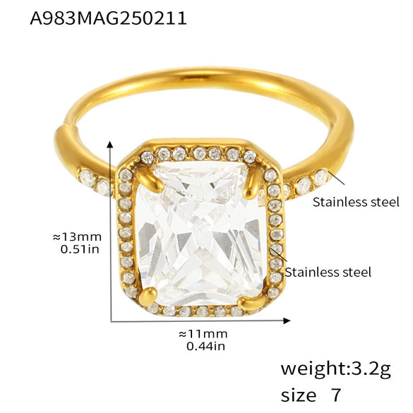 Wholesale Women's Geometric Light Luxury Electroplated Titanium Steel Ferris Wheel Adjustable Ring