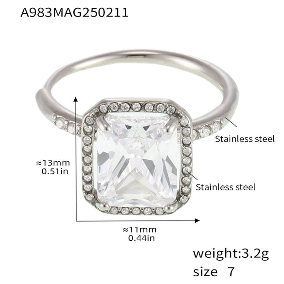 Wholesale Women's Geometric Light Luxury Electroplated Titanium Steel Ferris Wheel Adjustable Ring