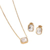 Wholesale Women's Geometric Light Luxury Style Stainless Steel Electroplated Zircon Jewelry Set Necklace Earrings