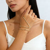Wholesale Women's Geometric Line Open Bracelet Alloy Electroplated Fashion Jewelry