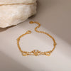Wholesale Women's Geometric Loveshaped 18K Stainless Steel Diamondencrusted Electroplated Bracelet