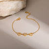 Wholesale Women's Geometric Loveshaped 18K Stainless Steel Diamondencrusted Electroplated Bracelet