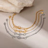 Wholesale Women's Geometric Loveshaped 18K Stainless Steel Diamondencrusted Electroplated Bracelet