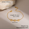 Wholesale Women's Geometric Loveshaped 18K Stainless Steel Diamondencrusted Electroplated Bracelet