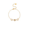 Wholesale Women's Geometric Loveshaped 18K Stainless Steel Diamondencrusted Electroplated Bracelet