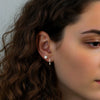 Wholesale Women's Geometric Luminous Mobius Ring Earrings With Moissanite Diamond Inlay Silver 925 Electroplated