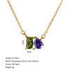 Wholesale Women's Geometric Luxury Stainless Steel Dropshaped Electroplated 14K Goldplated Pendant Necklace With Ochain